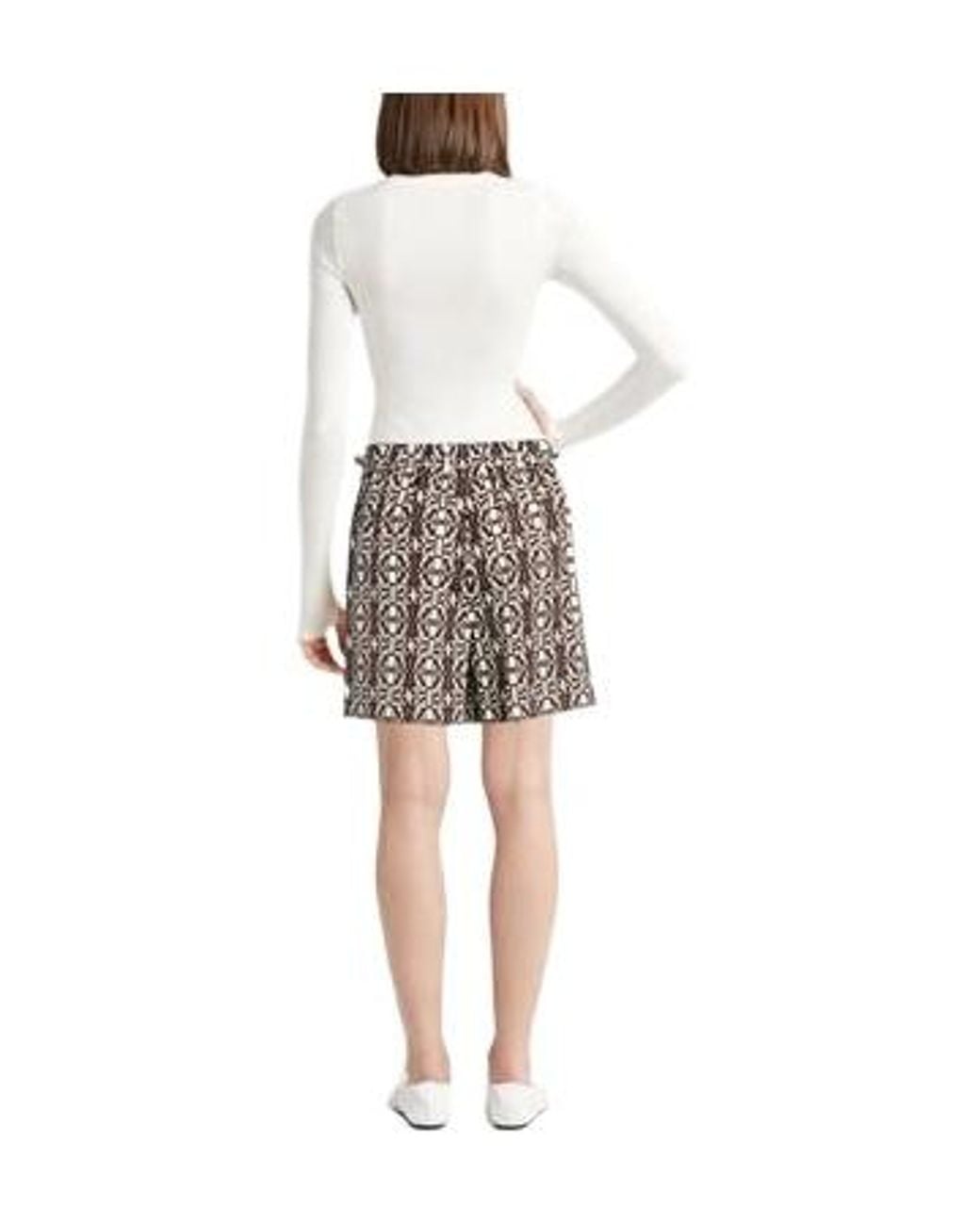 Max Mara Black Geometric Print Wide-Leg Shorts