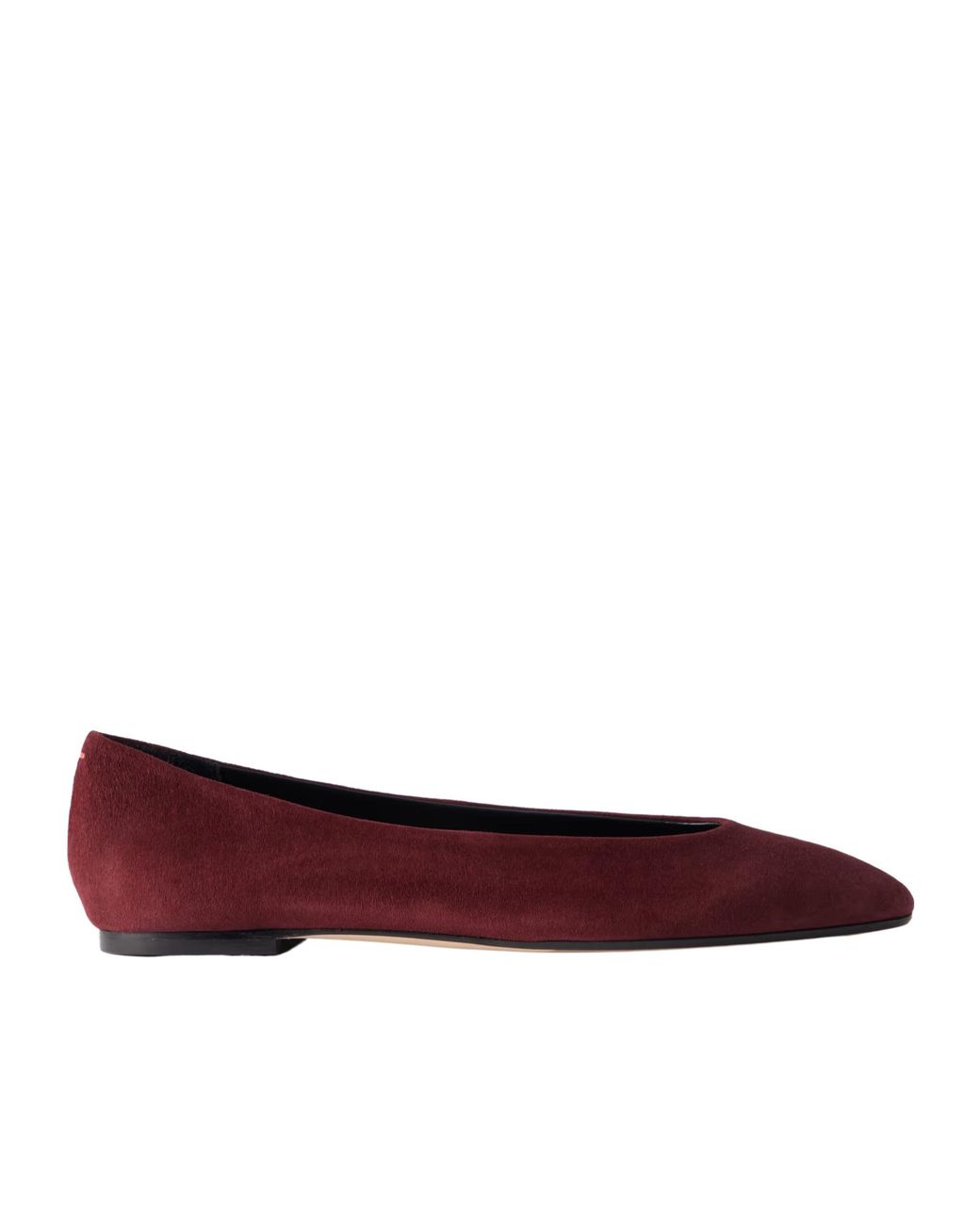 Aeyde Red Solid Suede Ballet Flats