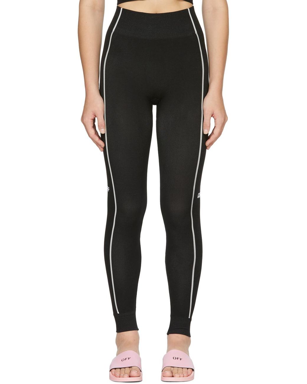 Off-White c/o Virgil Abloh Black Logo Printed Leggings