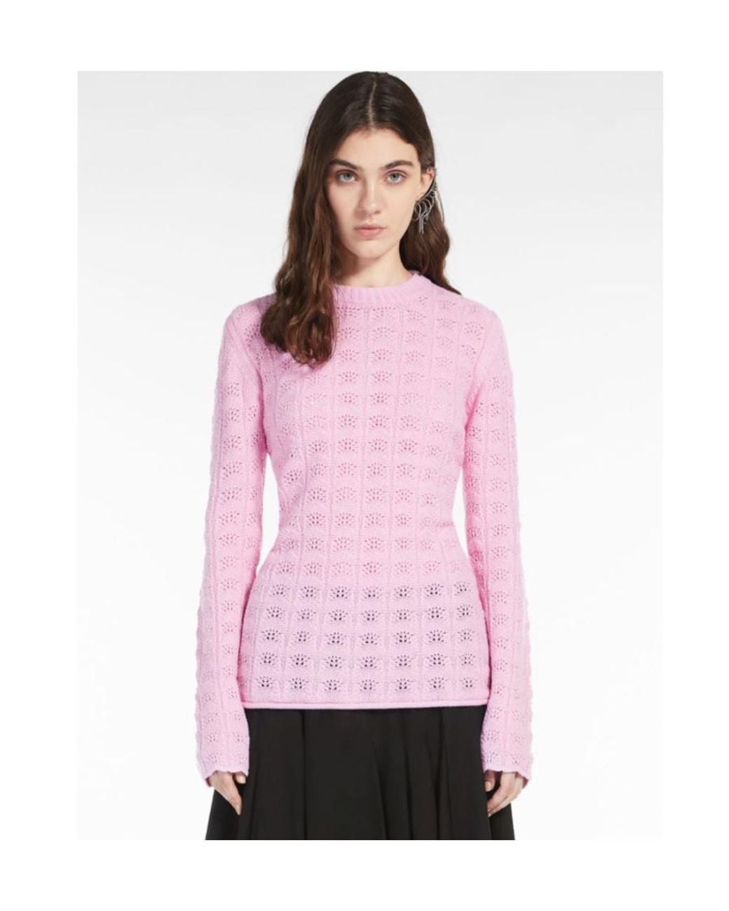 Sportmax Pink Logo Knitted Pullover