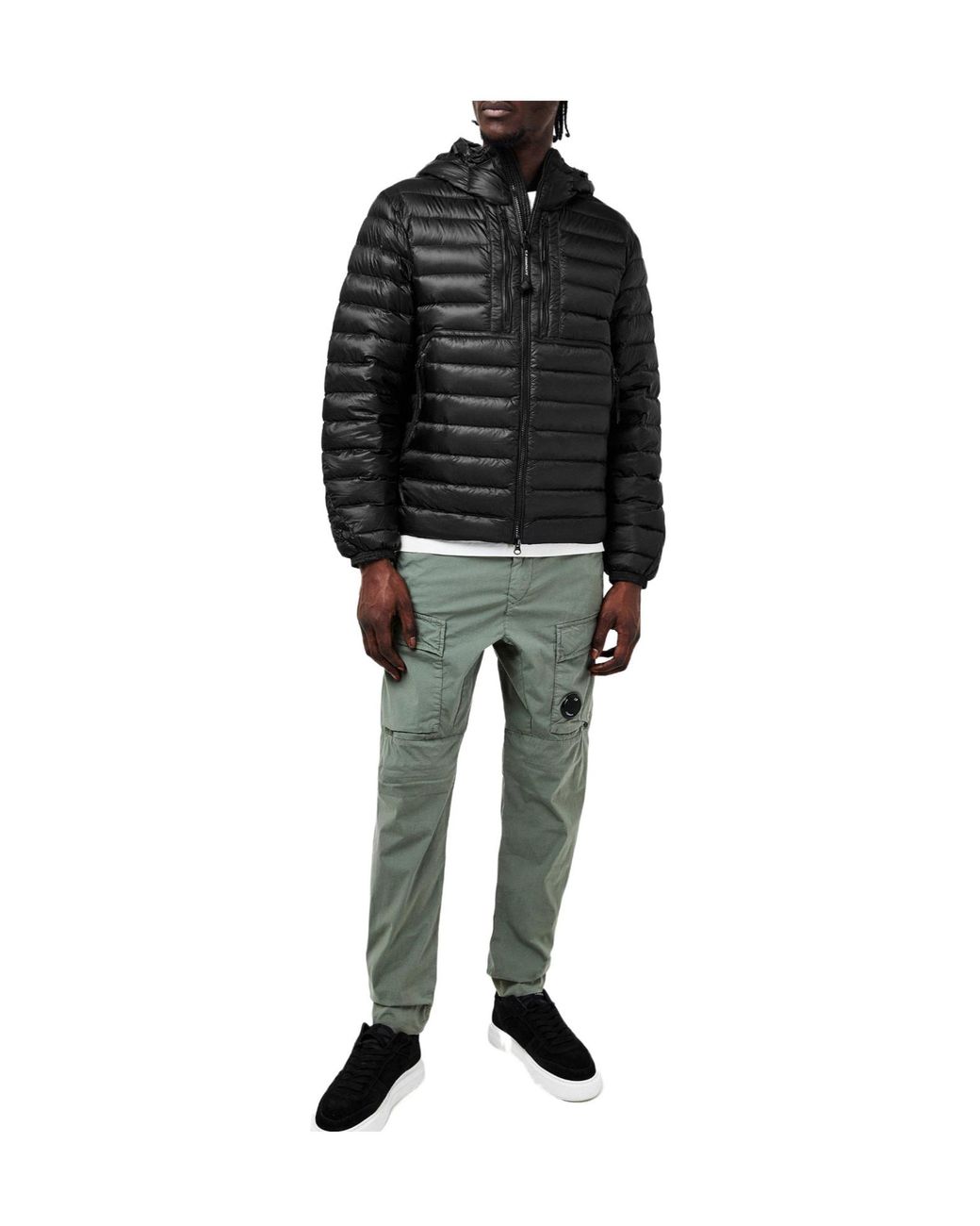 C P Company Black D.D. Shell Goggle Down Jacket for men