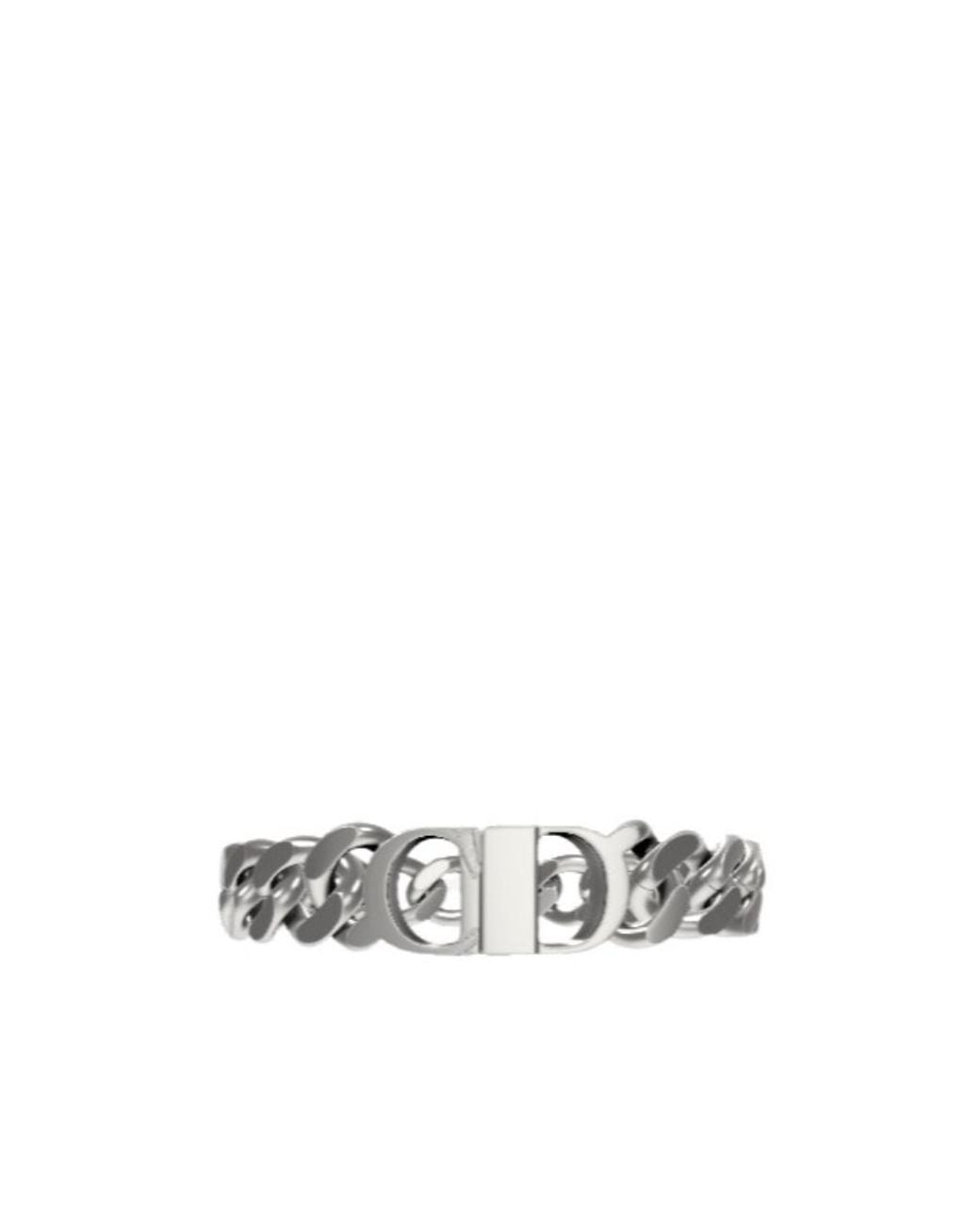 Dior White Cd Icon Chain Link Bracelet for men