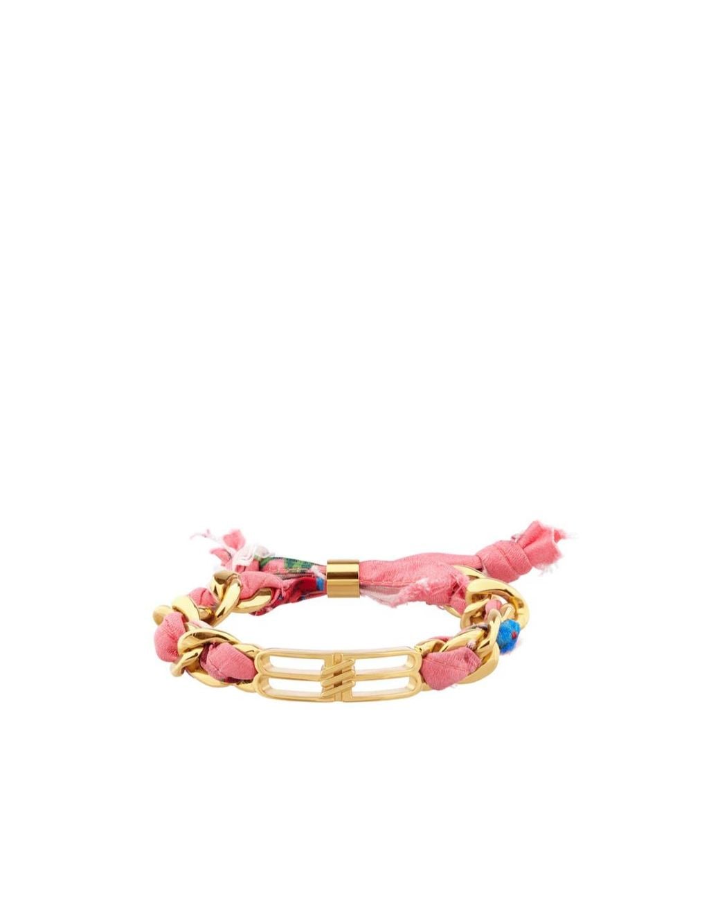 Balenciaga Pink Bb Icon Ribbon Bracelet