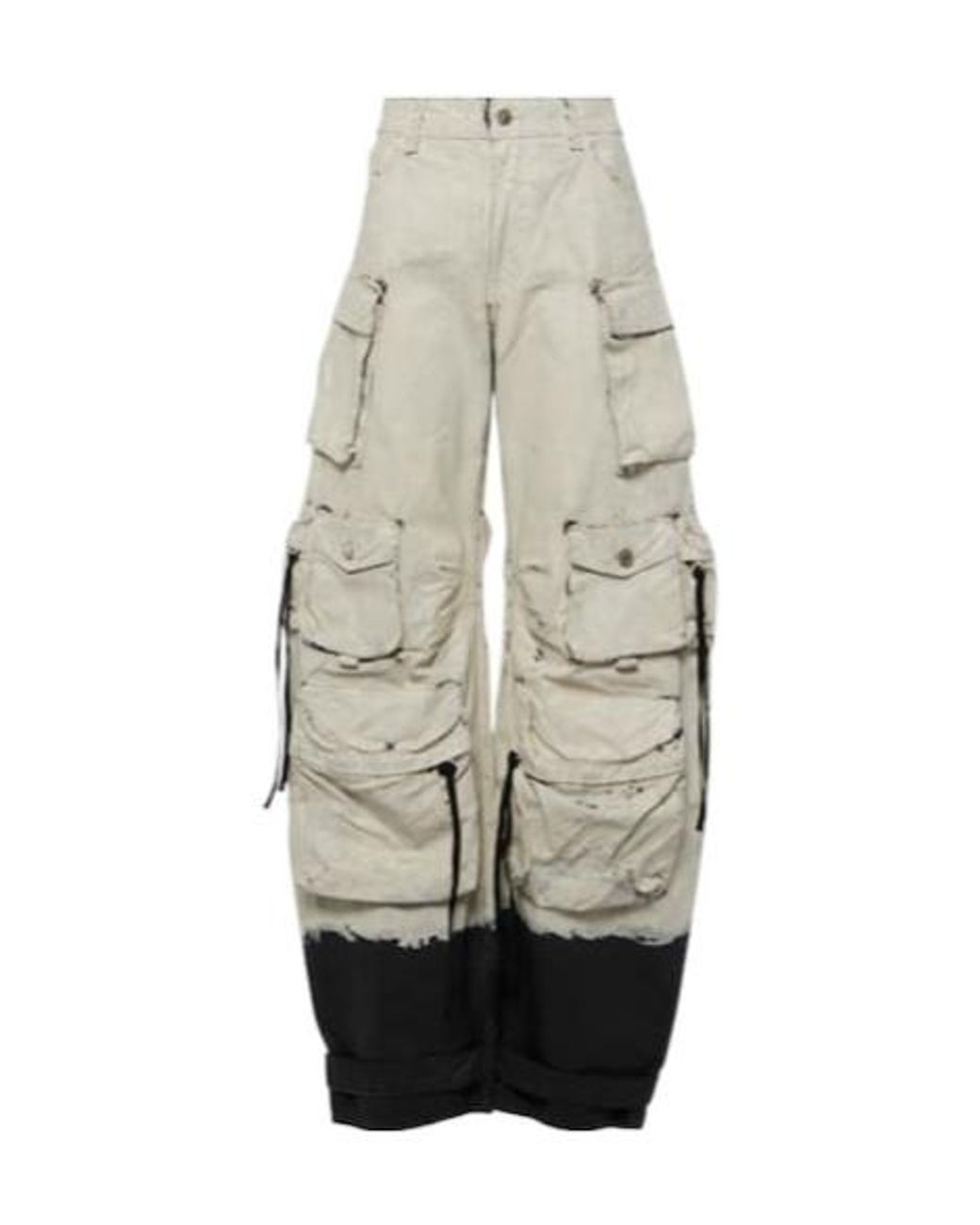 The Attico White Denim Cargo Pants