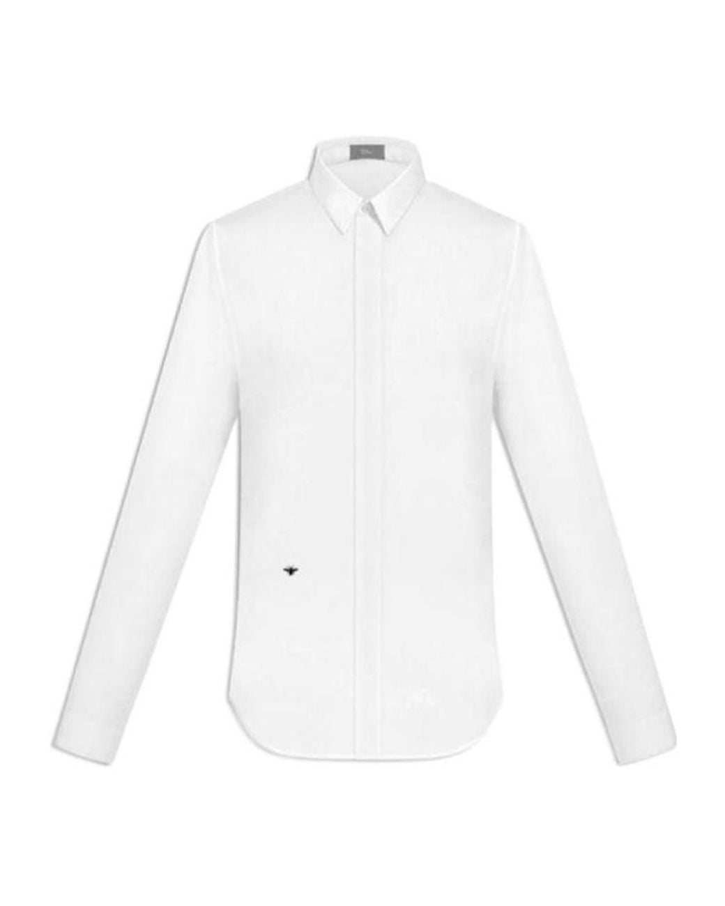 Dior White Homme Bee Embroidered Long-Sleeved Shirt for men