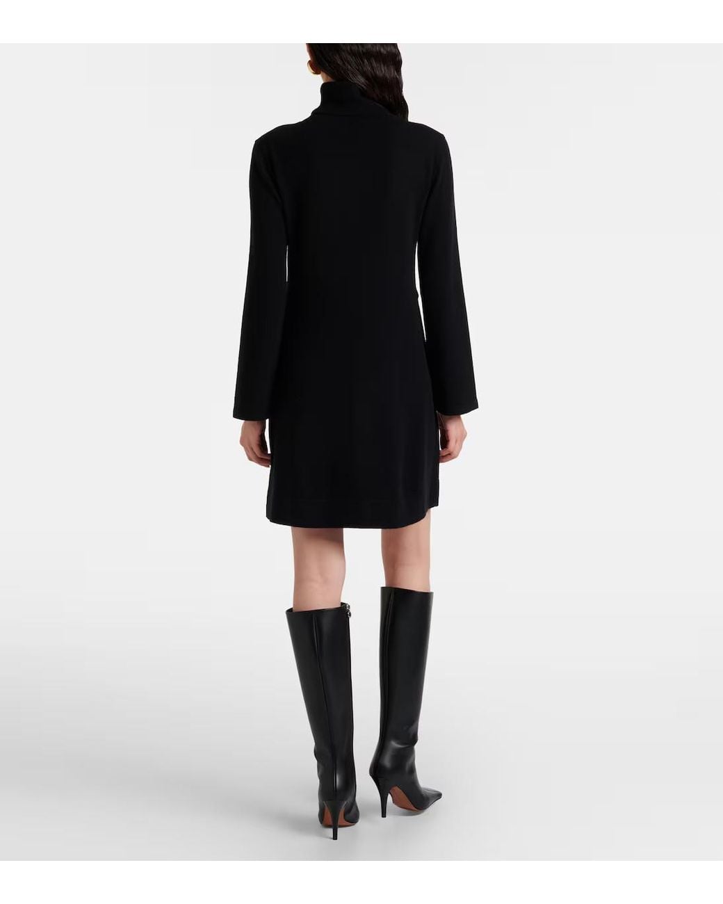 Rixo Black High-Necked Knitted Dress