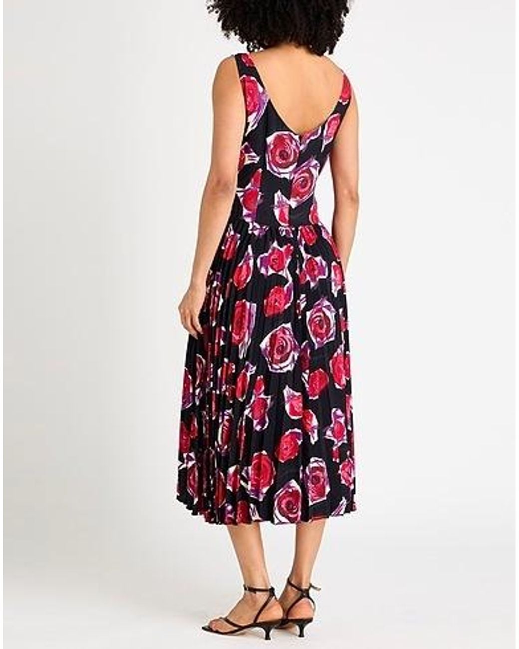 Marni Red Printed Pleated Dress