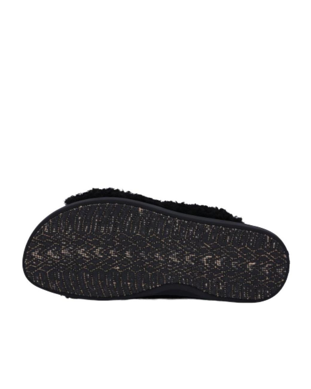 Marni Black Buckle Detailed Fluffy Sandals