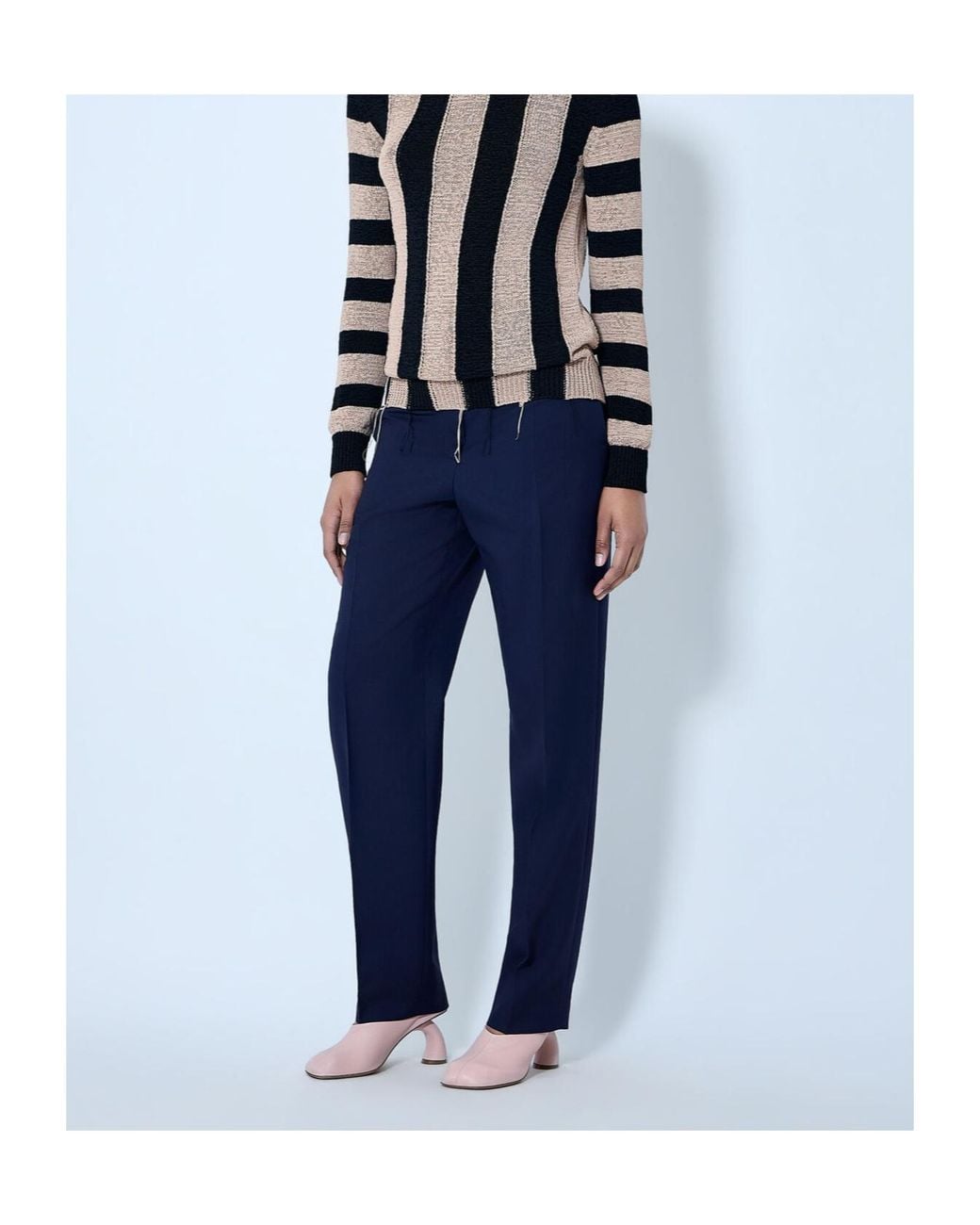 Dries Van Noten Blue テーラード ウールブレンド パンツ