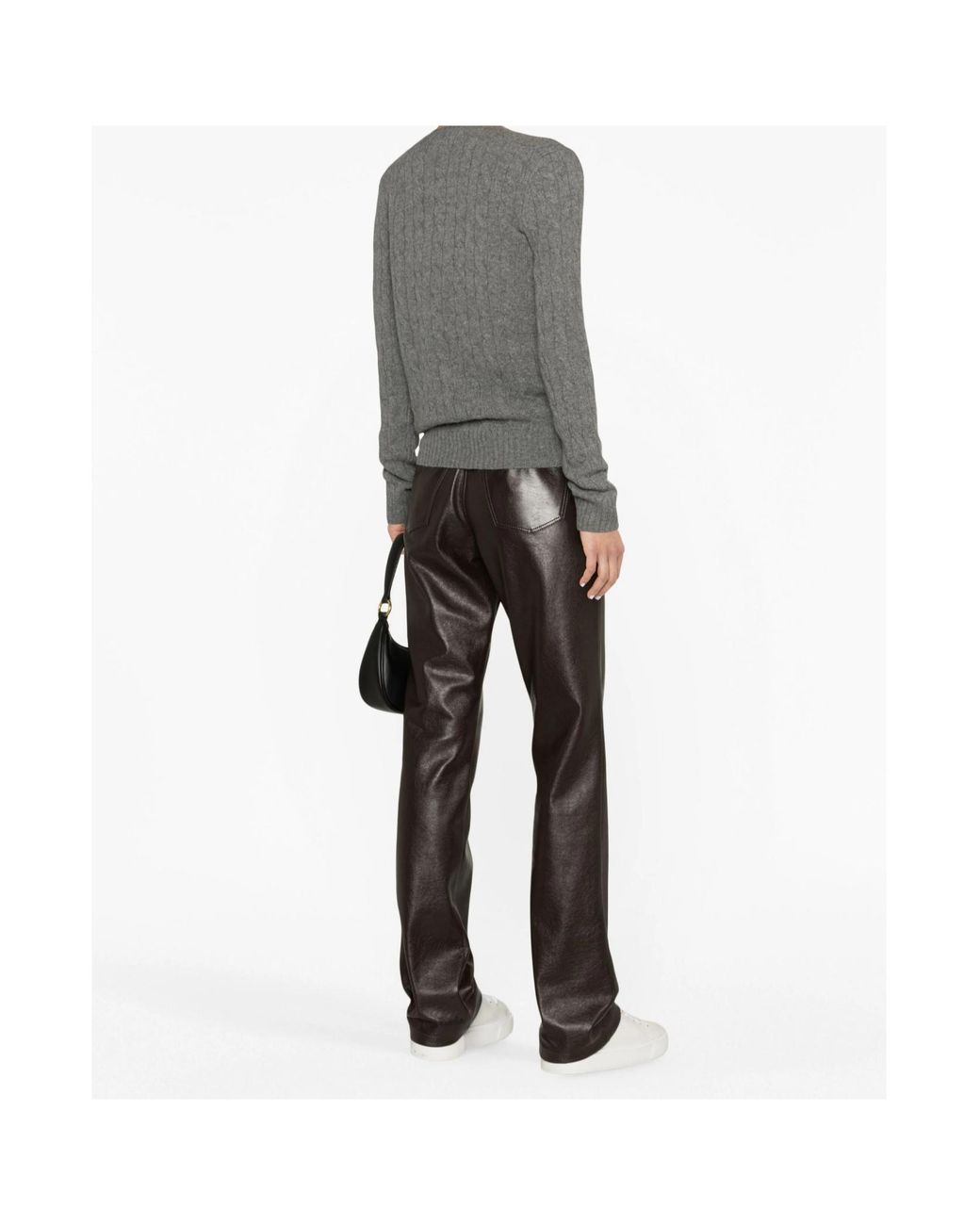 Polo Ralph Lauren Gray Pony Embroidered Cable-Knit Jumper