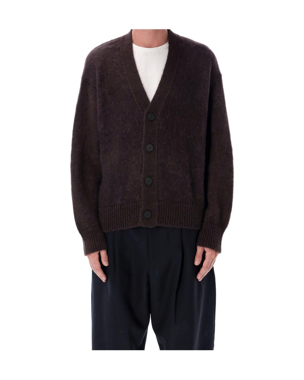 Studio Nicholson Black Trey Mohair Cardigan for men