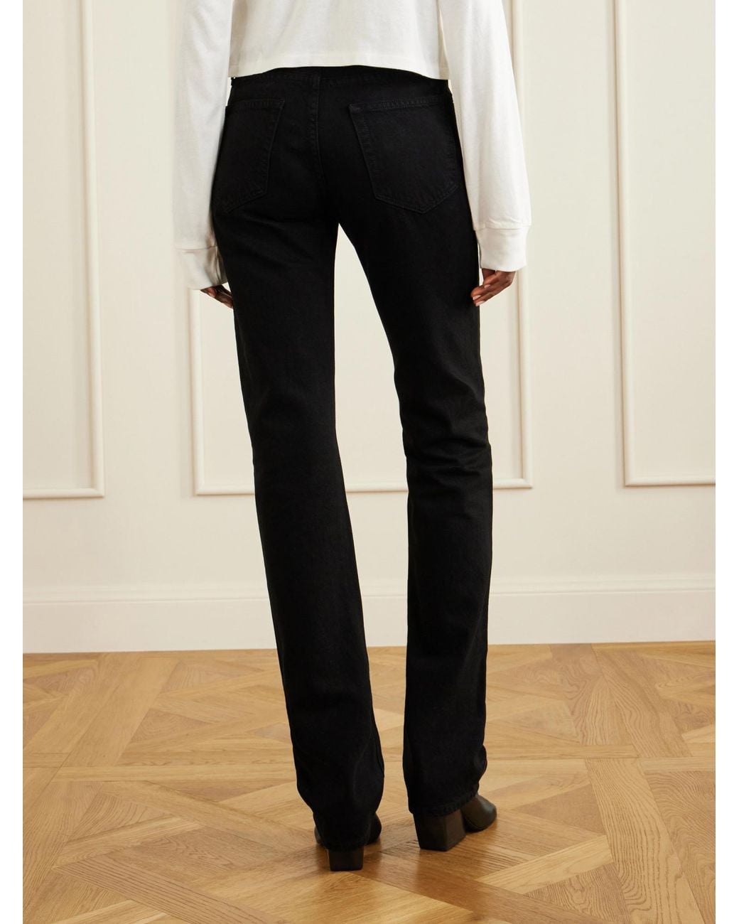 ÉTERNE Black Chloe High-Rise Straight-Leg Jeans