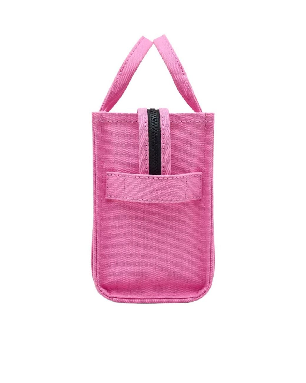 Marc Jacobs Pink Logo Printed Zip-Up Small Tote Bag