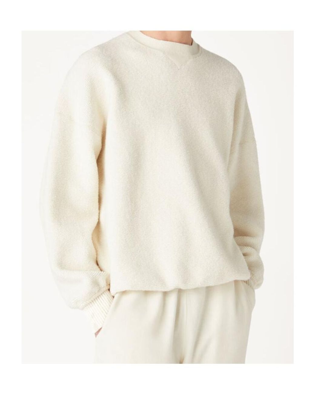 Loro Piana White Round Neck Sweater for men