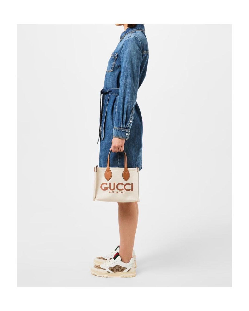 Gucci Natural Lace-Up Casual Sneakers