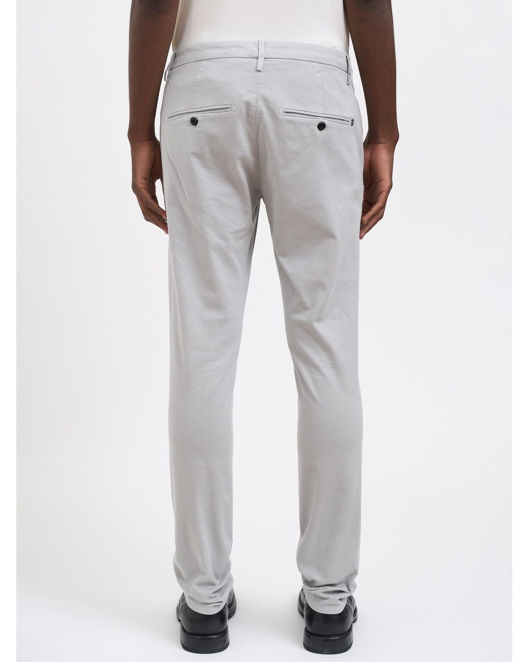 Dondup Gray Tapered-Fit Casual Trousers With Zip Details for men