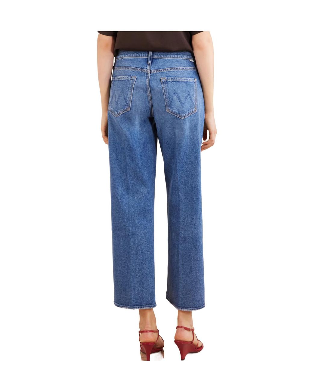Mother Blue Flood Wide-Leg Jeans
