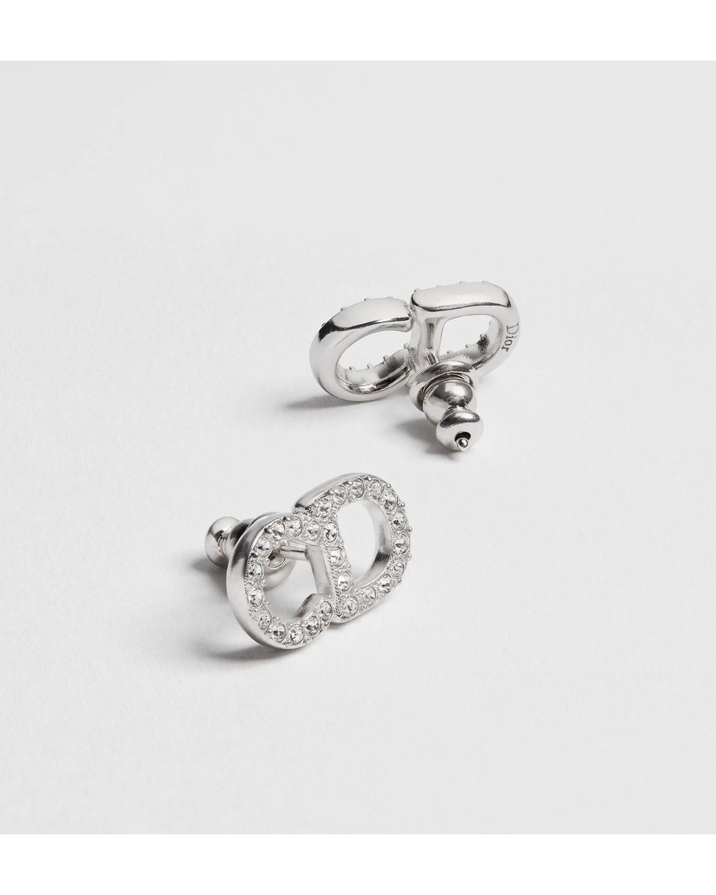 Dior White Cd Signature Stud Earrings