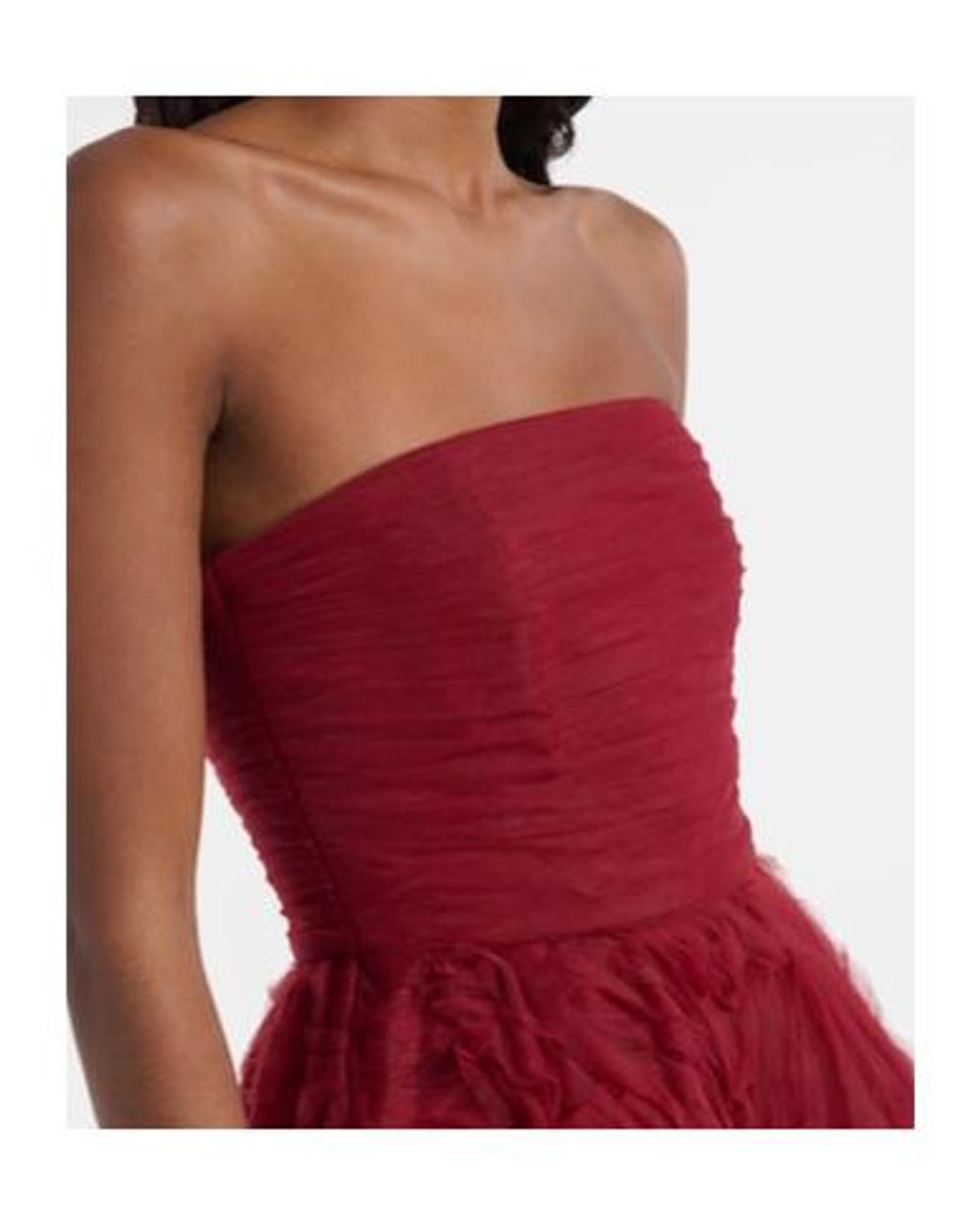 Rebecca Vallance Red Willow Mesh Bustier Gown