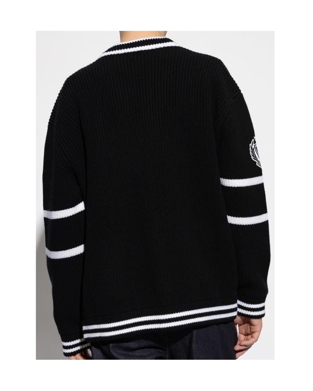 Dolce & Gabbana Black Dg Logo Embroidered Cardigan for men