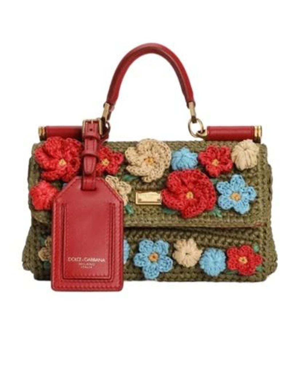 Dolce & Gabbana Red My Sicily Crochet Handbag