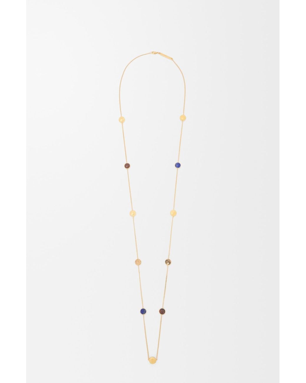 Loewe White Anagram Pebble Necklace