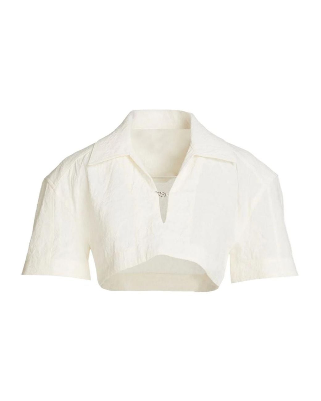 Jacquemus White Solid-Color Cropped Top