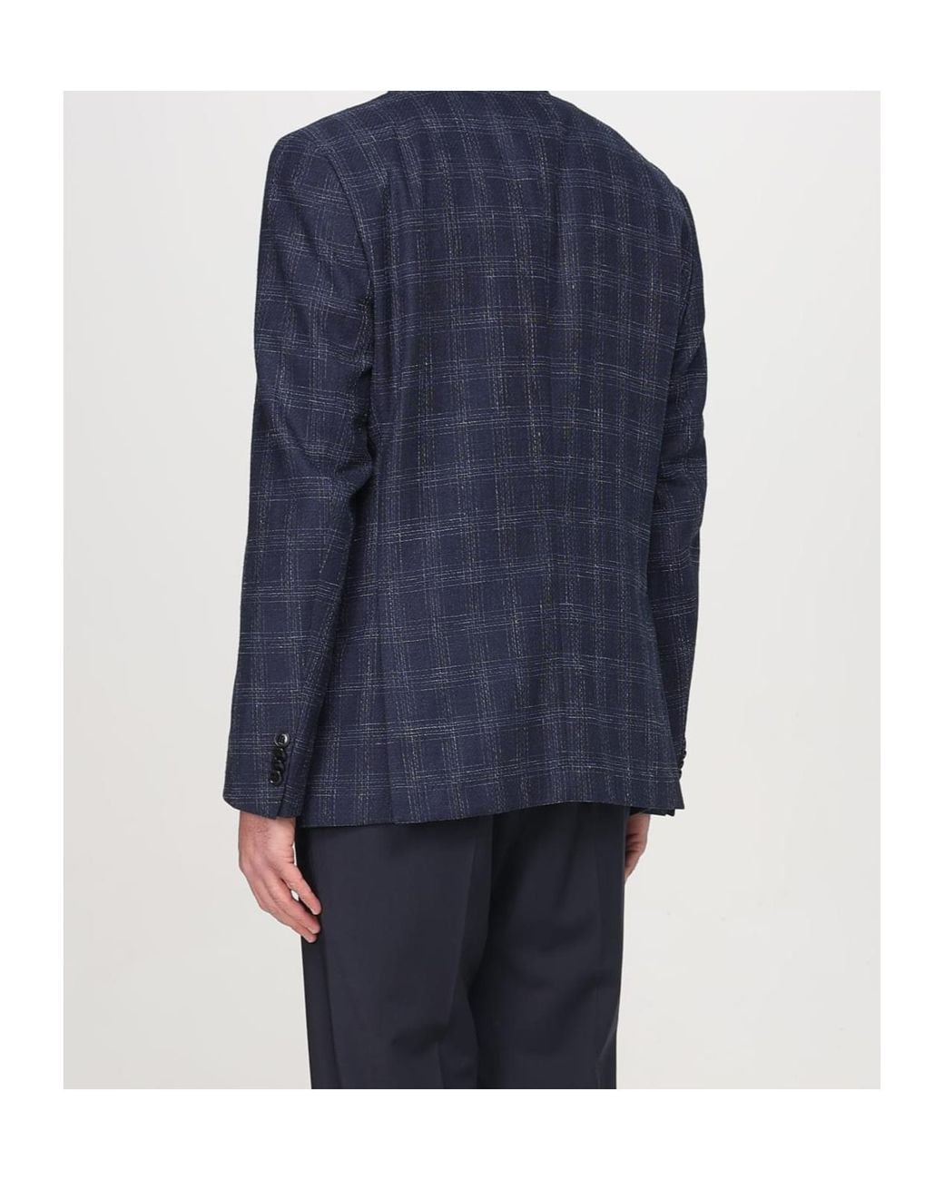 Boss Blue Checked Blazer for men