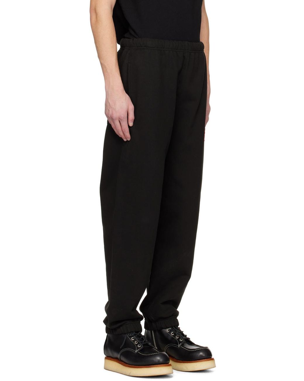 KENZO Black Logo Patch Sweatpants for men