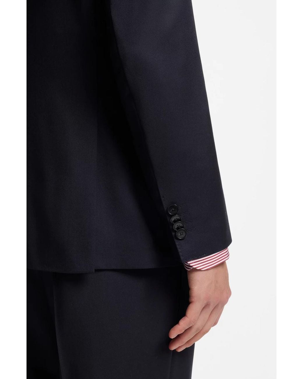 Boss Blue Double-Breasted Wool Blazer for men