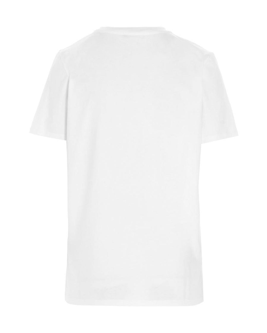 Balmain White Eco-Designed Cotton T-Shirt With Logo Print