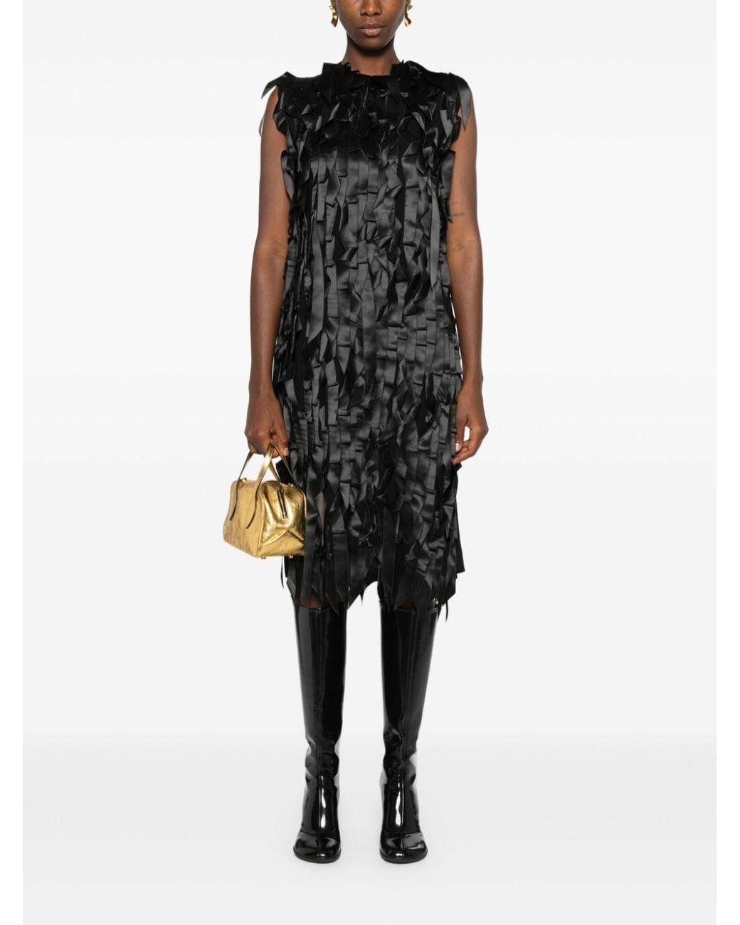 Prada Black Sablé Crewneck Sleeveless Dress