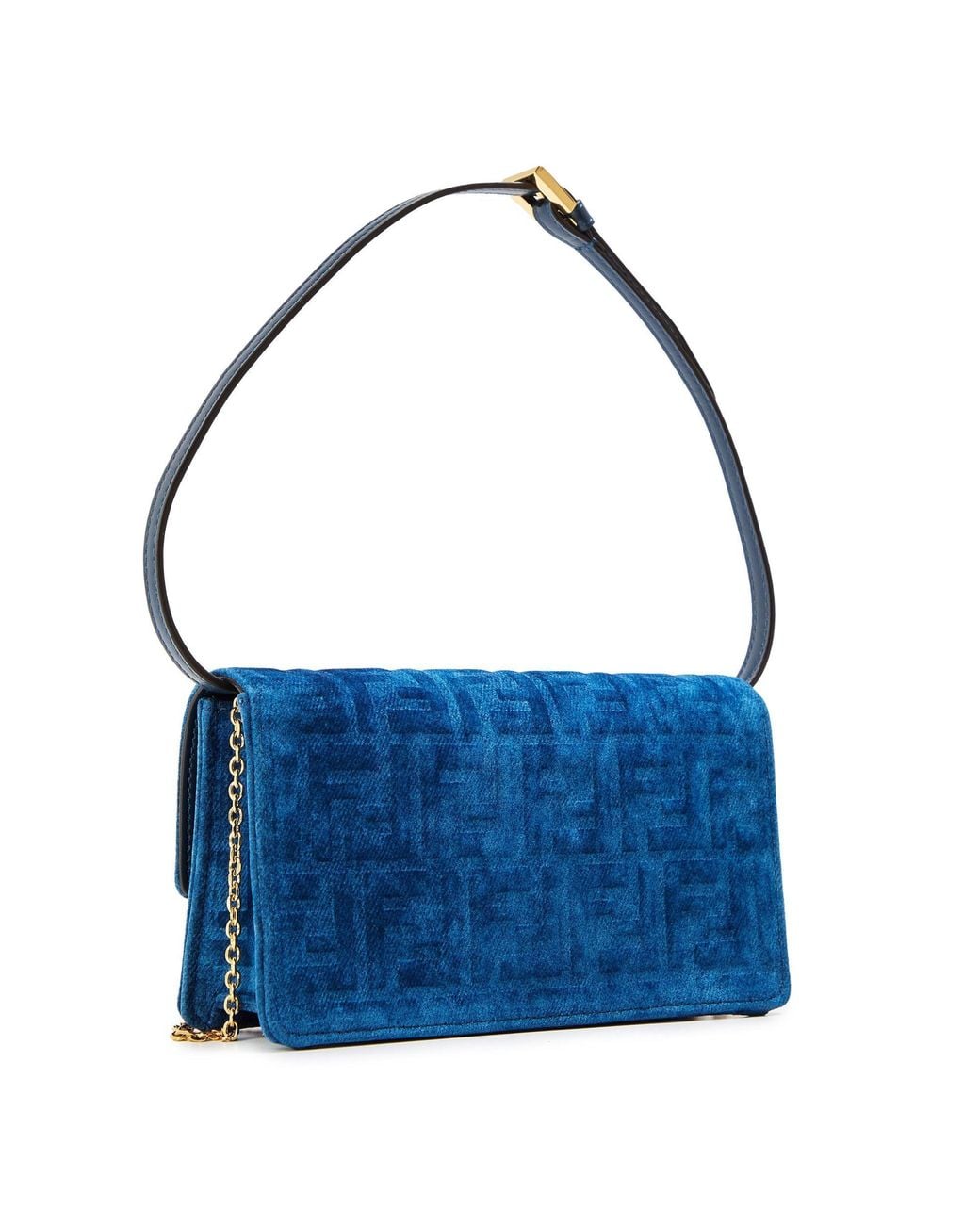 Fendi Blue Solid Color Handbag