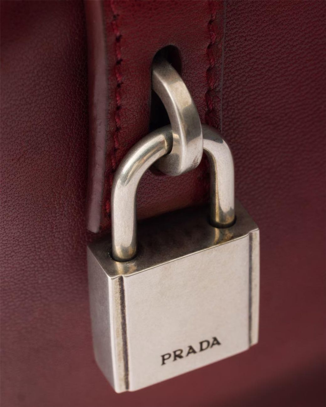 Prada Purple Antiqued Leather Pouch for men