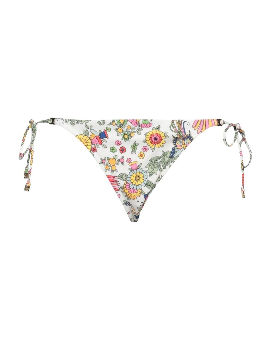 Tory Burch White Floral Print Bikini Bottoms
