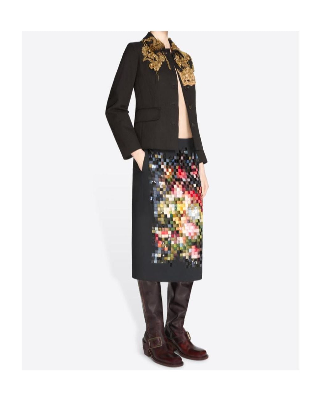Dries Van Noten Black Embroidered Blazer