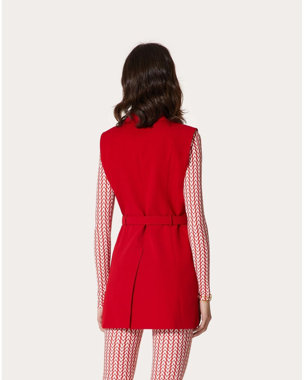 Valentino Red Vlogo Signature Sleeveless Jacket