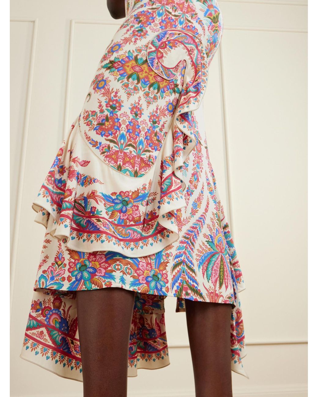 Etro Pink Satin-Jersey Midi Dress
