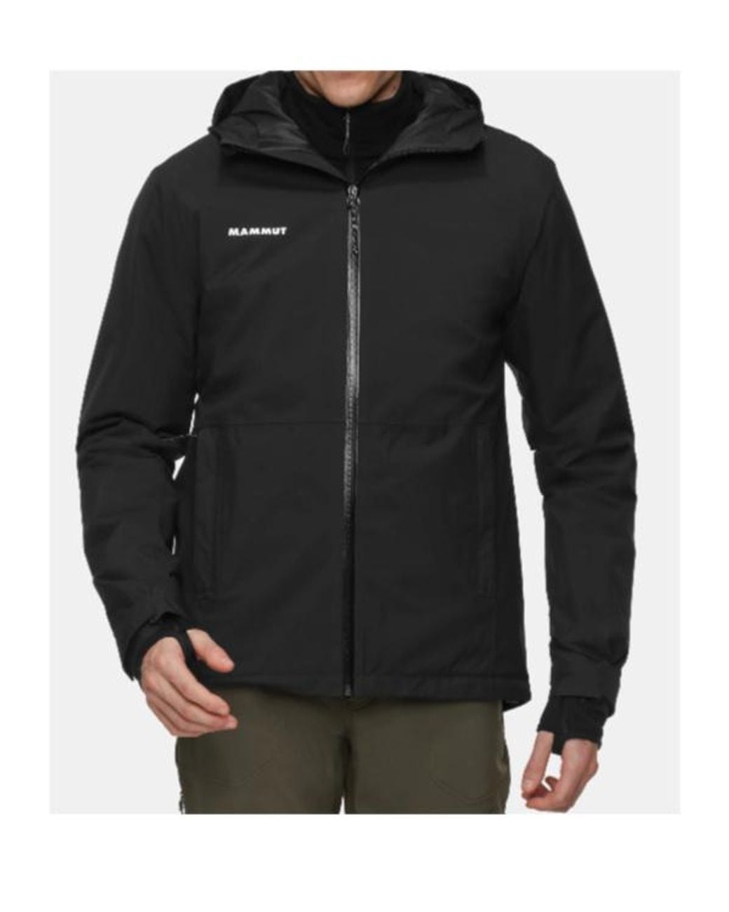 Mammut Black Linard Hs Thermo Hooded Jacket for men