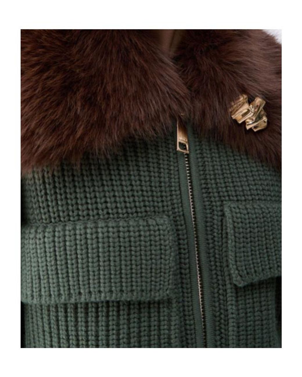 Liu Jo Green Wool Bomber Jacket