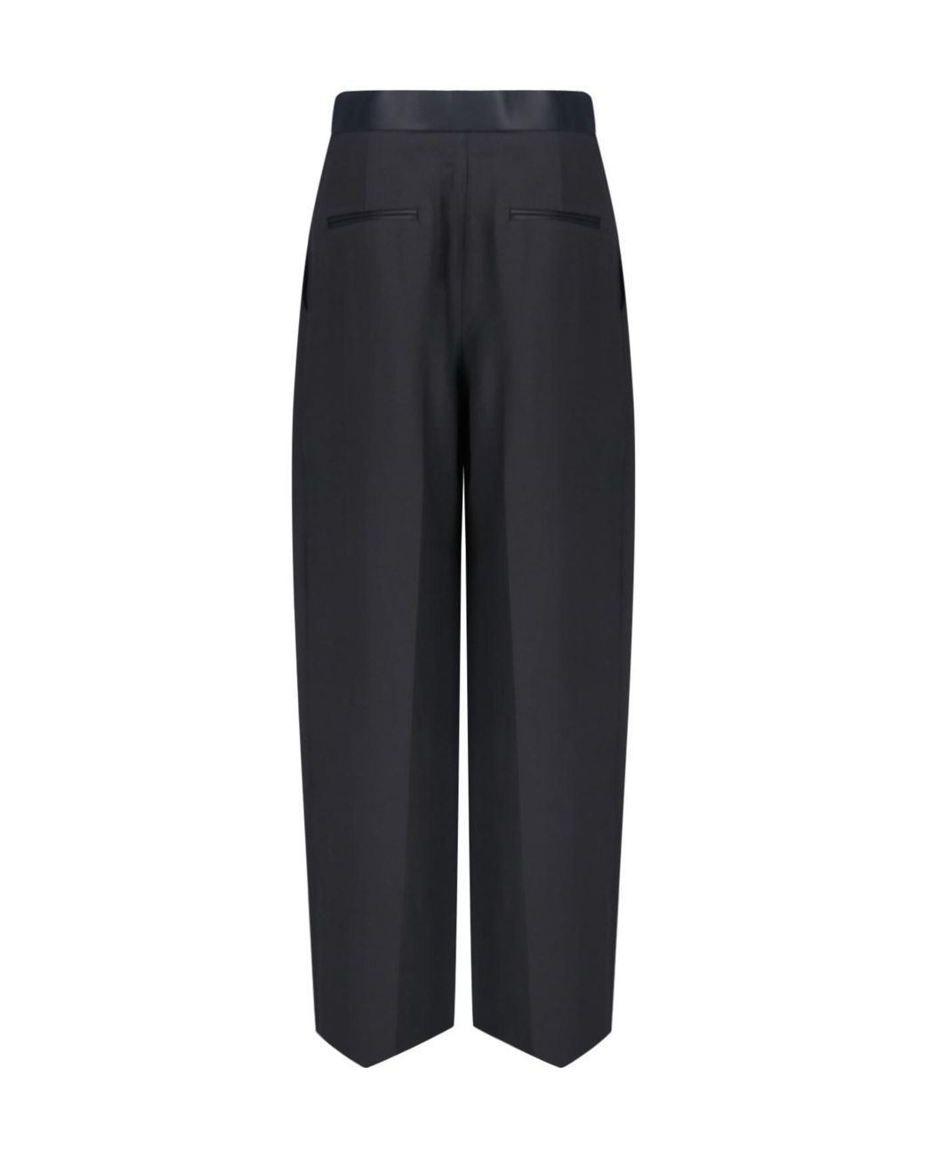 Khaite Blue Marine Low-Rise Wide-Leg Pants