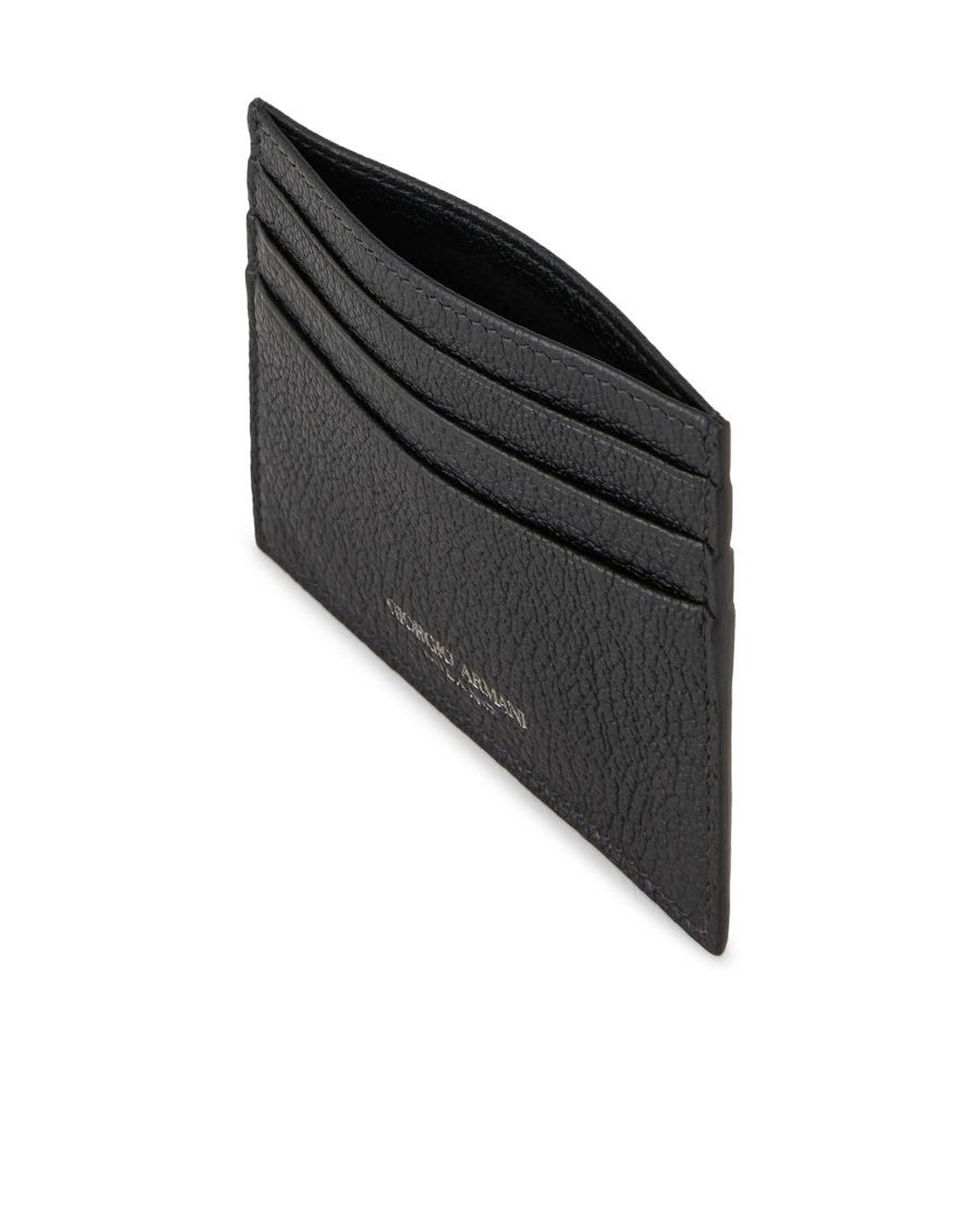 Giorgio Armani Black Logo Printed Card Holder for men