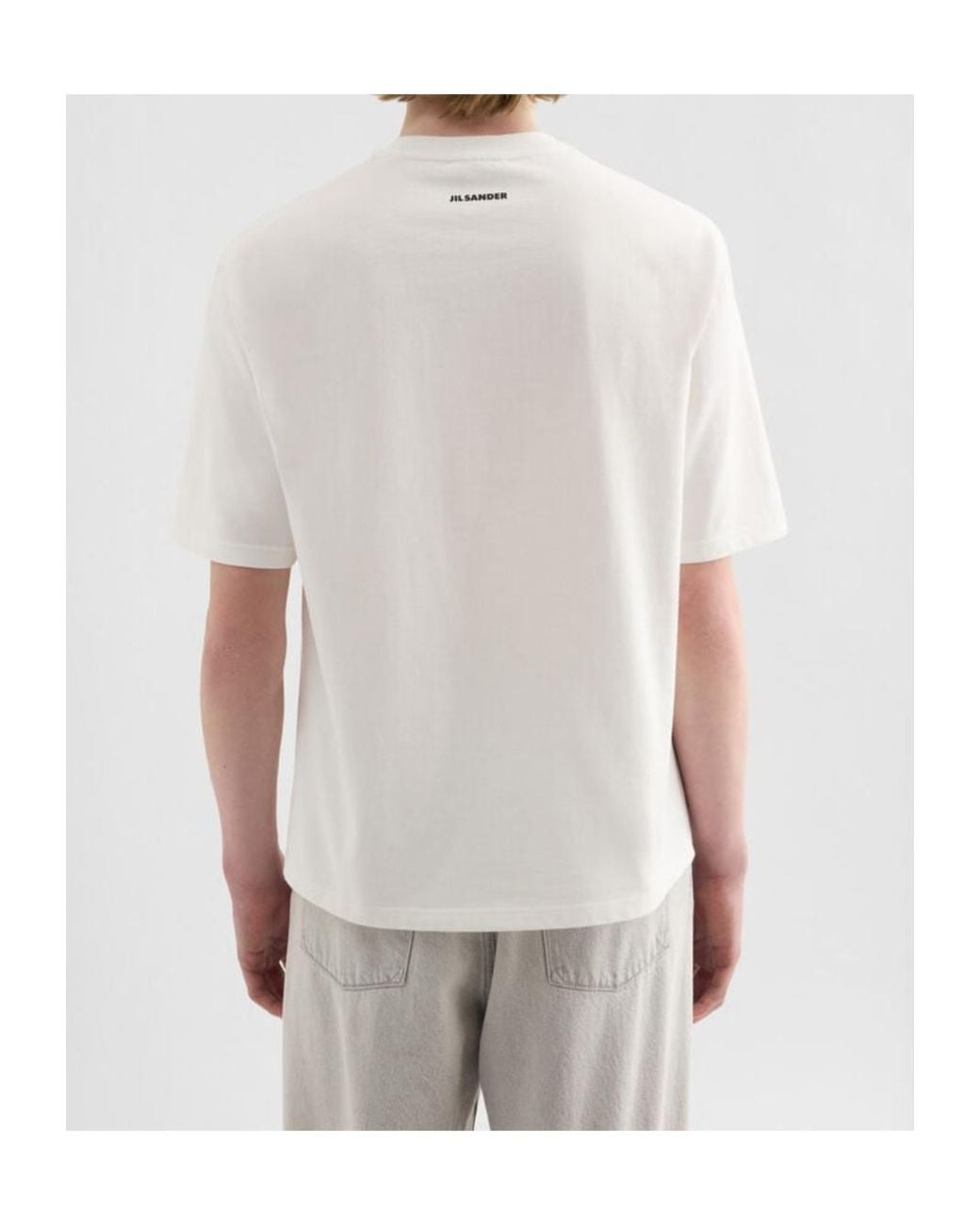 Jil Sander White Graphic Print T-Shirt for men
