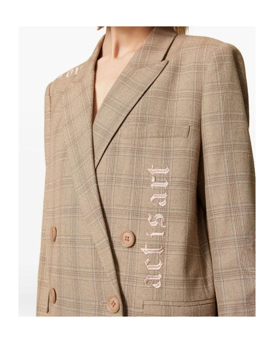 Twinset Natural X Myfo Checked Blazer