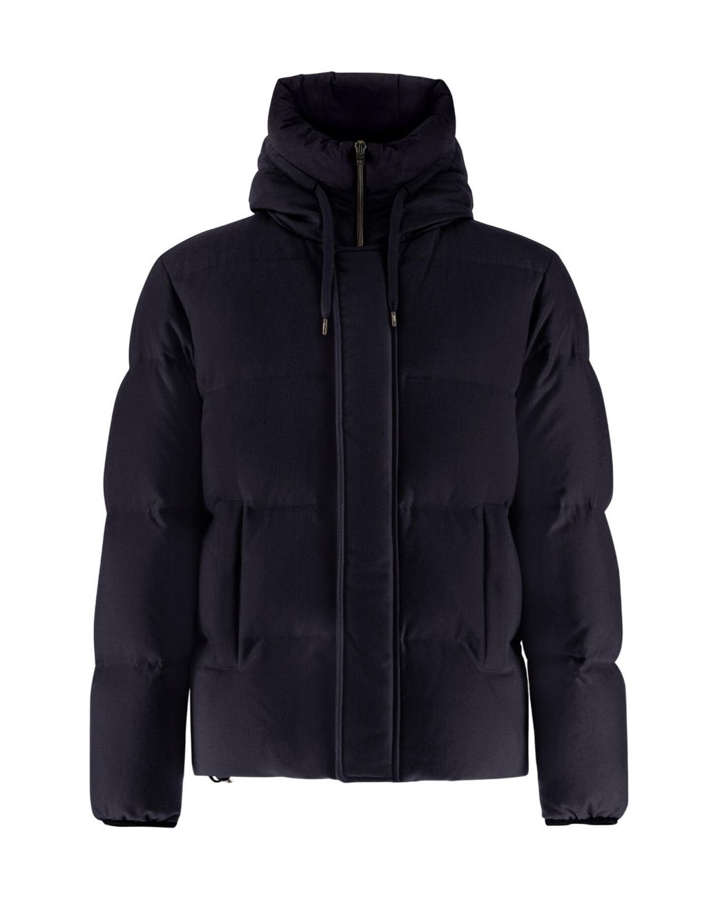 Herno Blue High-Neck Drawstring Bomber Jacket for men