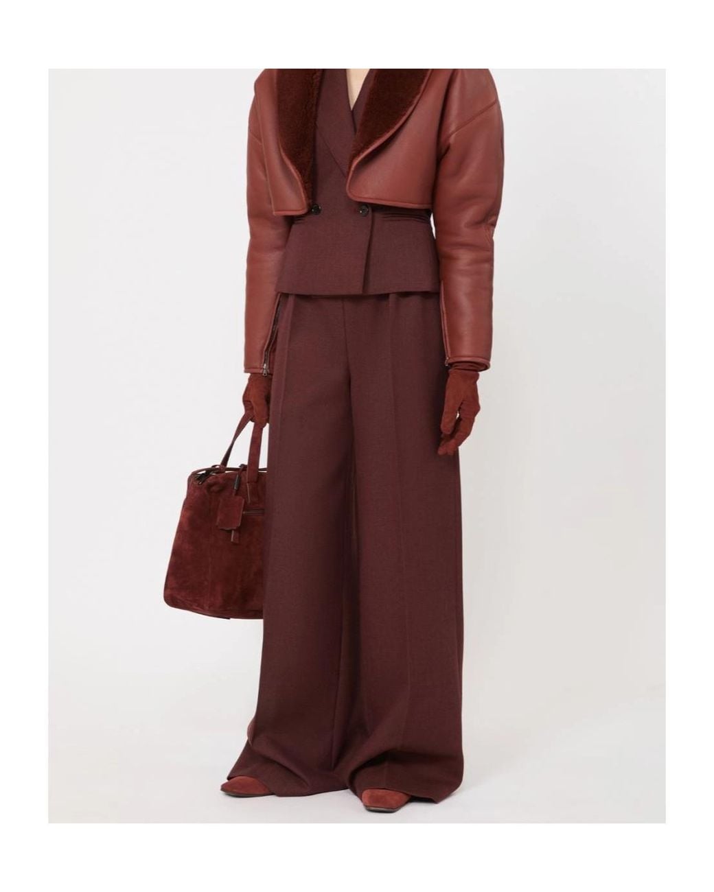 Max Mara Purple Slalom Drawstring Wide-Leg Pants