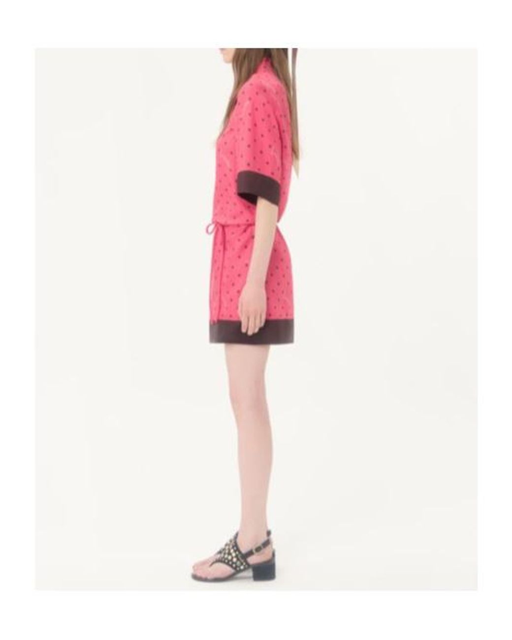 Valentino Pink Stelline Firma Starry Twill Shirt Dress