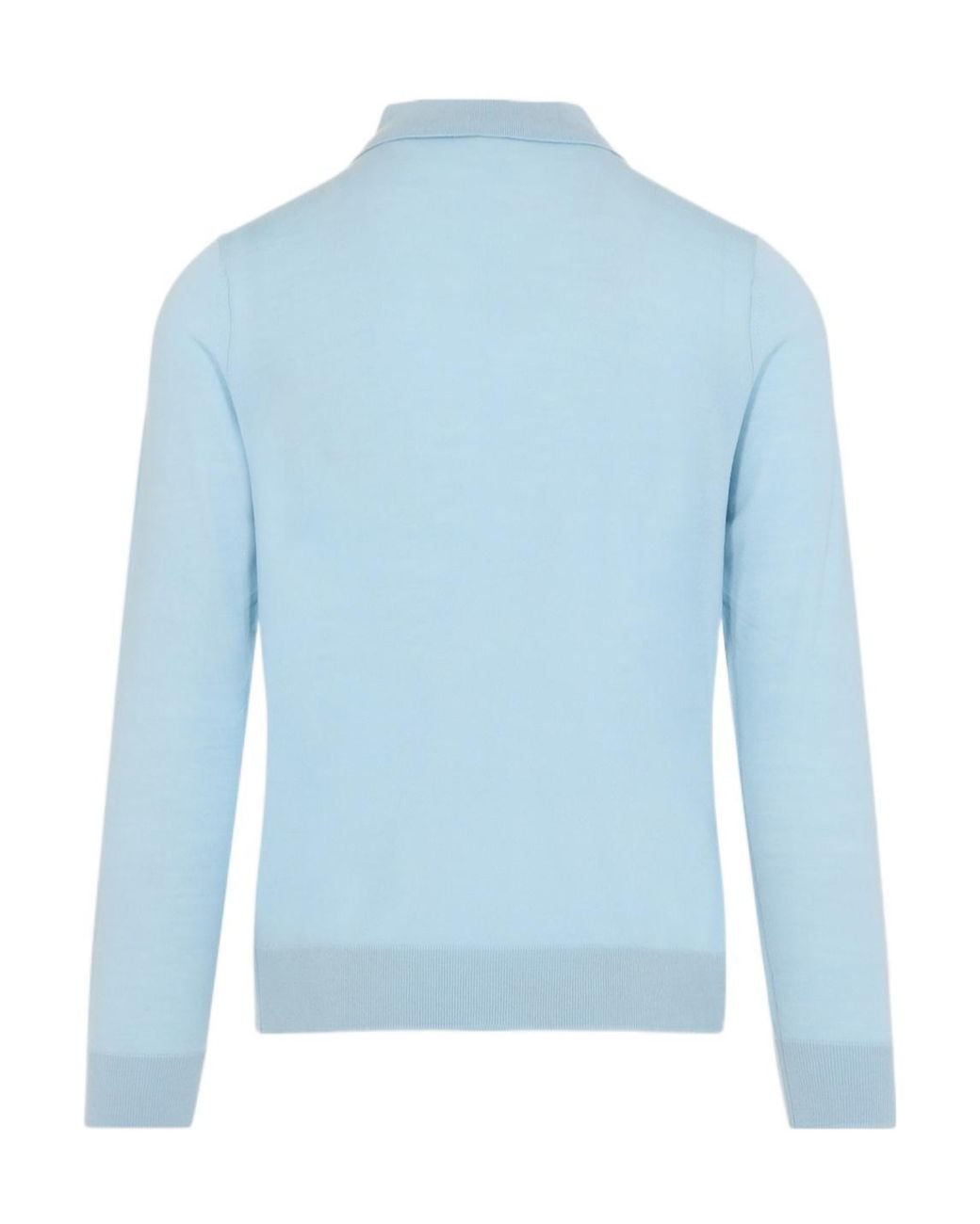 Paul Smith Blue Long-Sleeve Knitted Polo Shirt for men