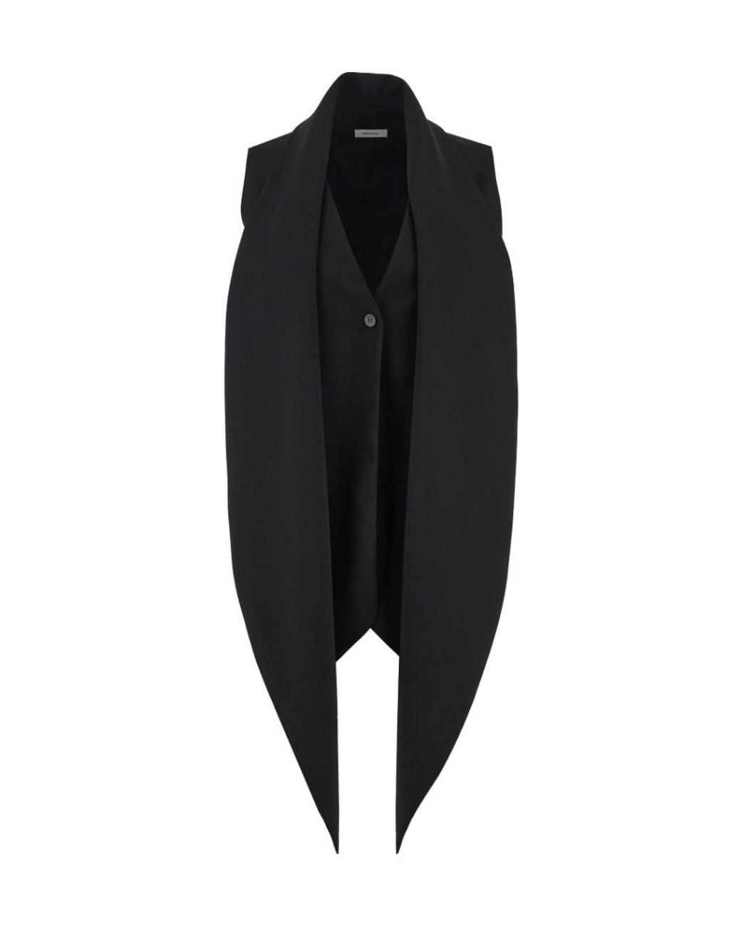 Ferragamo Black Ferragamo Pointed Hem Straight Cut Back Waistcoat