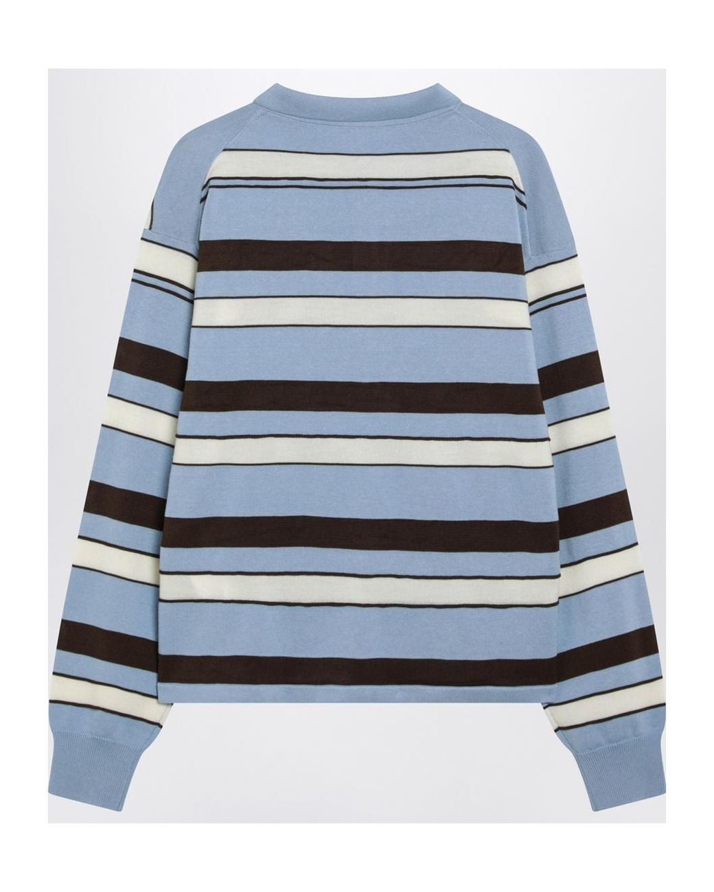 J.W. Anderson Blue Jw Anderson Knitted Striped Rugby Polo Top for men